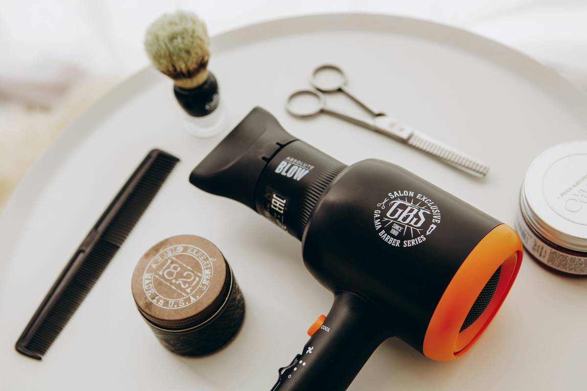 High-quality beard trimming tools laid out neatly